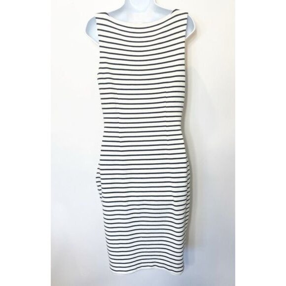 The Limited Black & White Striped Knit Dress Medium Sleeveless Vintage Y2K Style - Picture 3 of 11